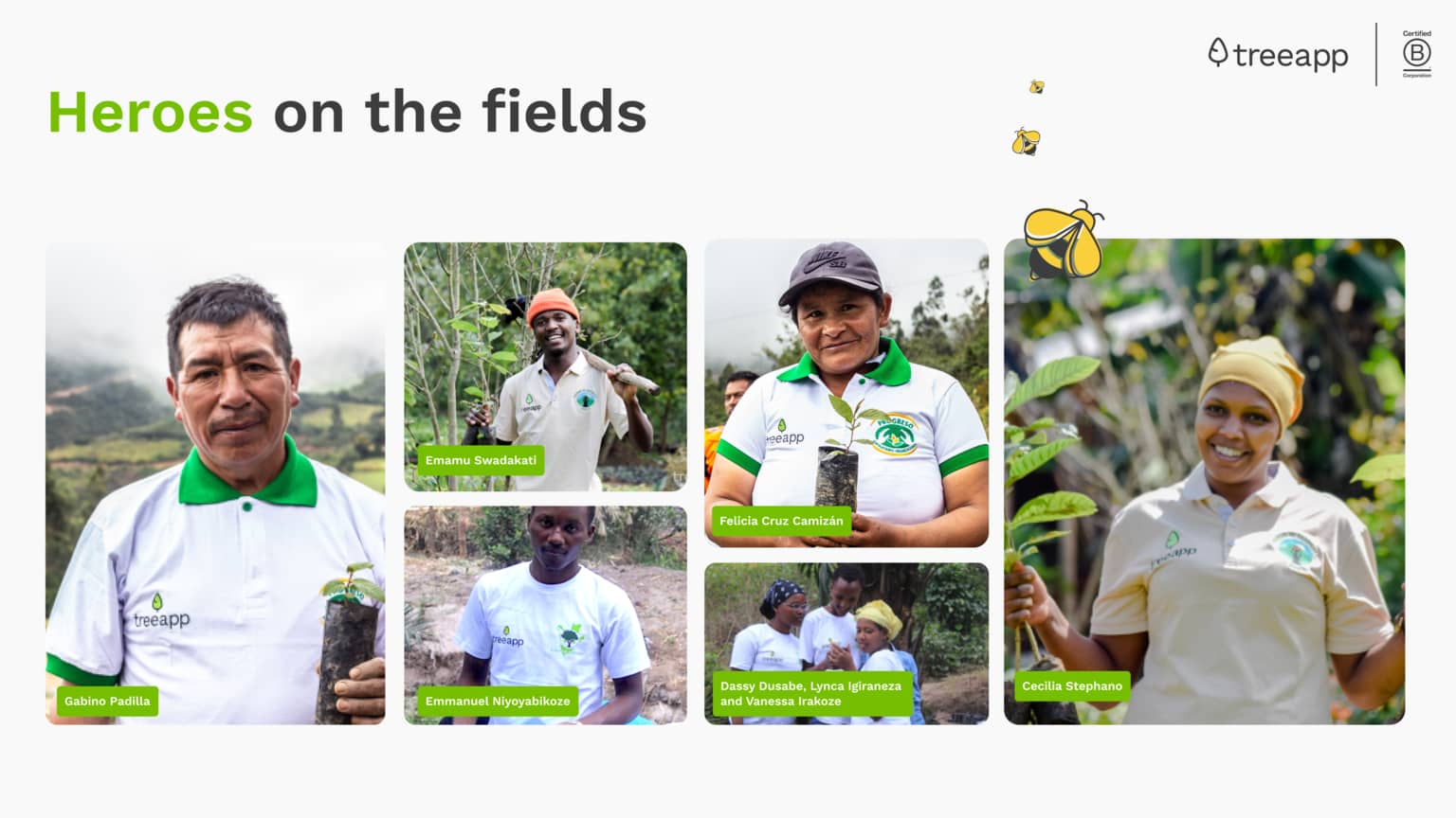 Heroes on the fields Tree planters on our sites