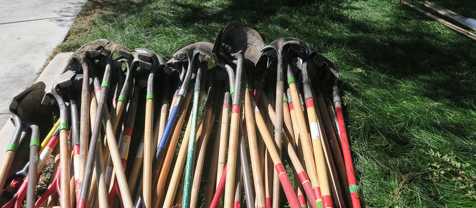 pile of shovels